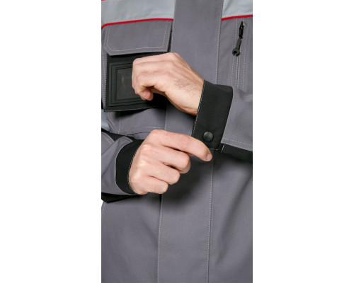 Куртка мужская летняя "Виват" серо-черно-красная