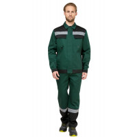 Костюм мужской рабочий летний "Джокер" МВО с брюками зеленый-черный