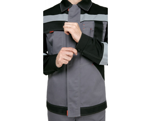 Костюм мужской рабочий летний "Гудзон" NEW с пк серый-черный